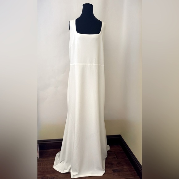 Lulus Loving Fate White Bow‎ Square Neck Backless Maxi Dress, Size 2XL - Picture 7 of 16